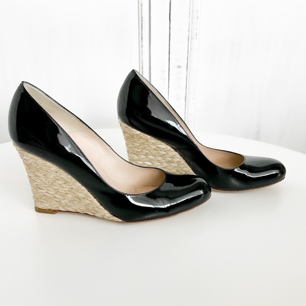 L.K. Bennett Maddox Patent Leather Espadrille Wedges